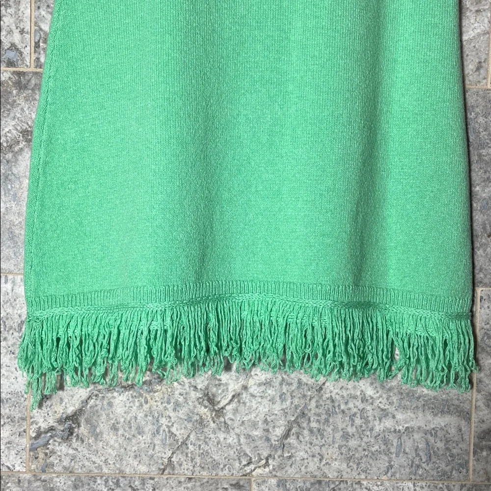 💥HP💥🆕NWT Matthew Bruch Sleeveless Fringe Tank Knit Dress – US 4 – Mint Green - Picture 6 of 8